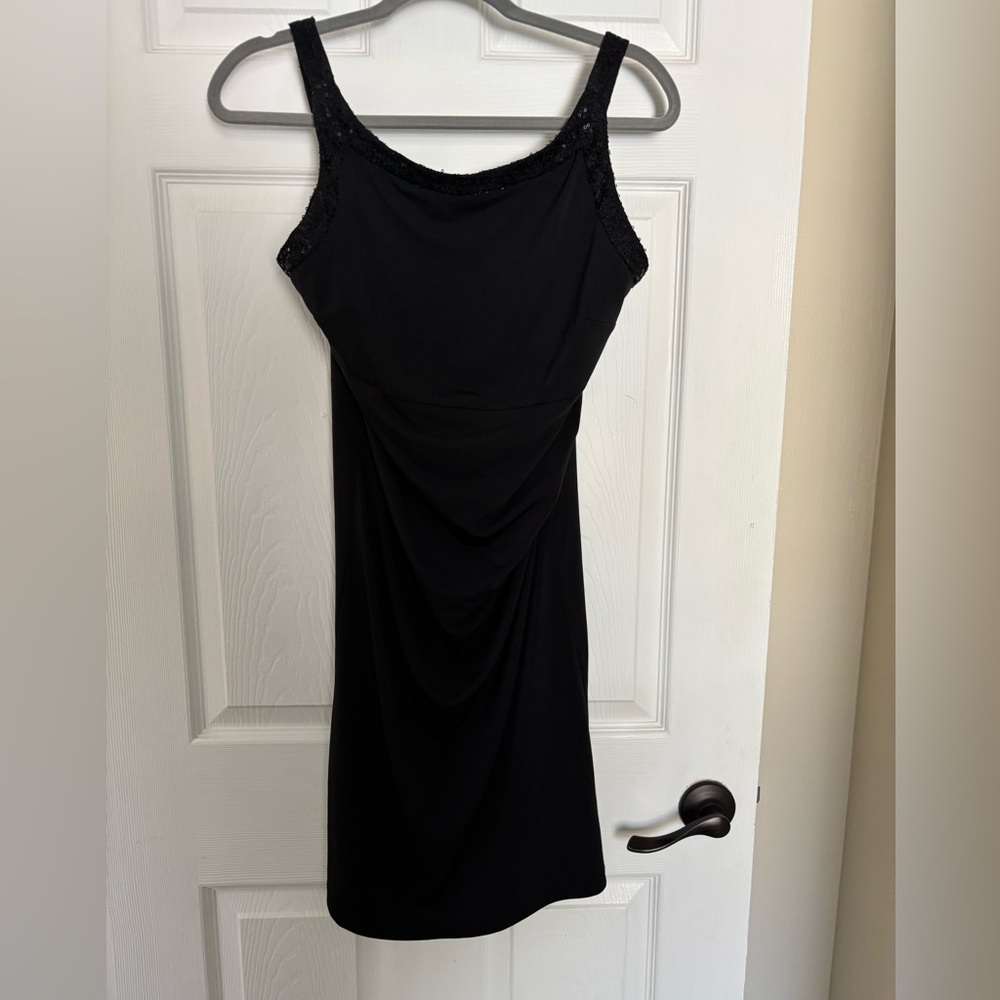 Mario Serrano Classic Black Sleeveless Evening Dress Size 4